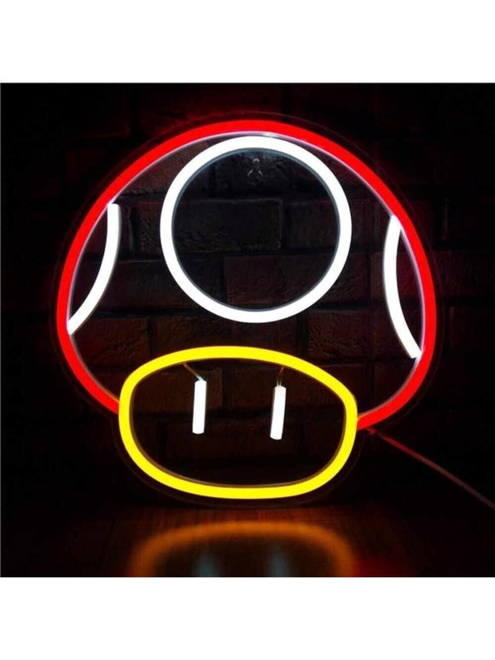 Super Mario Mushroom LED Neon Light Red Game Sign Room Decor Nintendo Retro NES